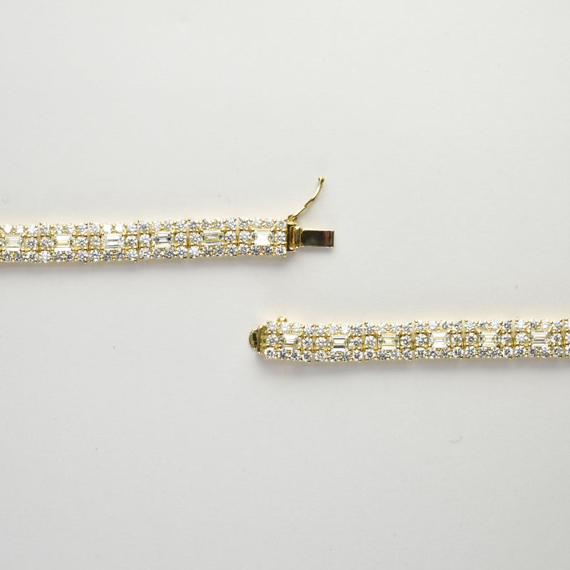 ダイヤモンド付ネックレス(全周) K18枠 幅6.5mm 45cm トータル22.00ct 
