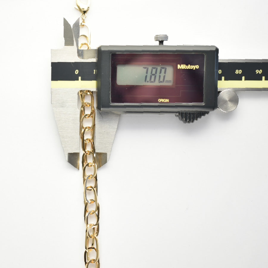 K18 WG 蹄ダブル 0.05 ダブルチェーン 大 ネックレス K18 幅7.8mm 1.0角線 50cm