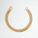 【要お問い合わせ】喜平 ブレスレット K18 トリプル 8面 30g 18cm (出来上がり重量約29g前後) 造幣局検定マーク(ホールマーク)刻印入りベース アフターダイヤモンド留め加工(1コマ4pc留め) 喜平金具アフターダイヤモンド留め加工