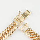 【要お問い合わせ】喜平 ブレスレット K18 トリプル 8面 30g 18cm (出来上がり重量約29g前後) 造幣局検定マーク(ホールマーク)刻印入りベース アフターダイヤモンド留め加工(1コマ4pc留め) 喜平金具アフターダイヤモンド留め加工