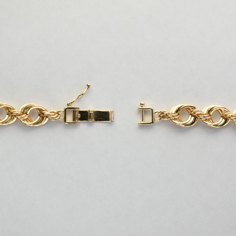 オープンロープネックレス K18 幅8mm(厚み5mm) 45cm ロープ チェーン