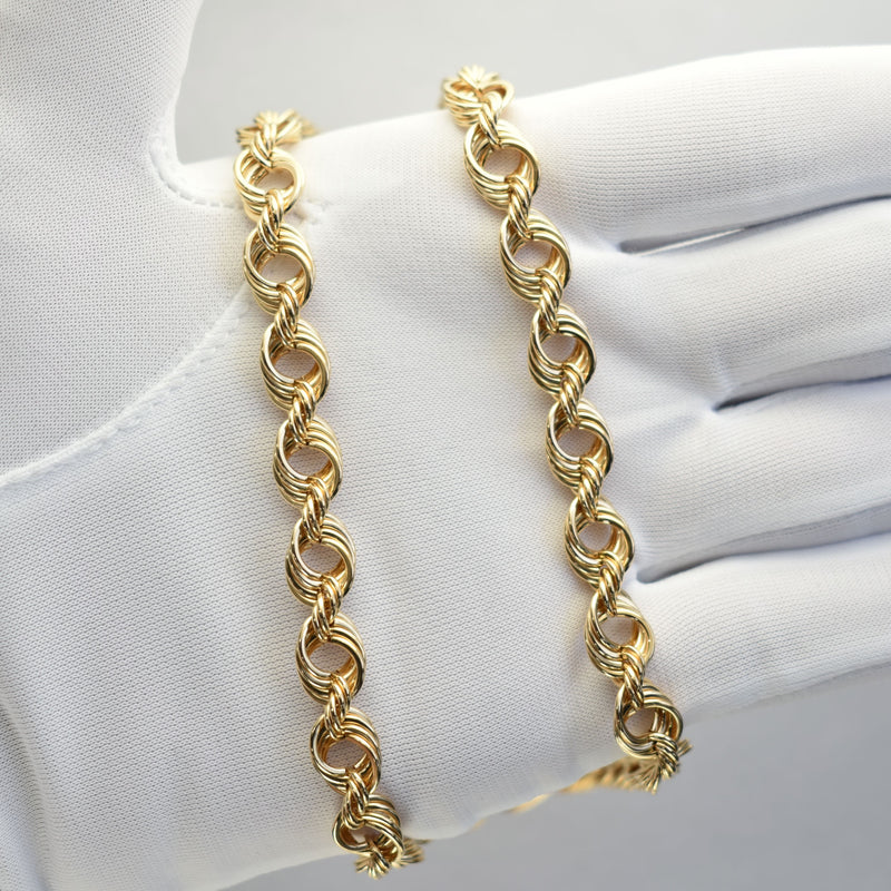 オープンロープネックレス K18 幅8mm(厚み5mm) 50cm ロープ チェーン