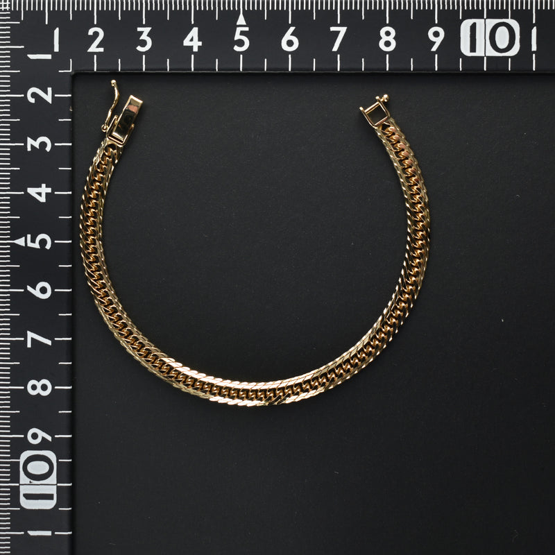 喜平 ブレスレット K18 トリプル Mカット 10g 16cm 造幣局検定マーク(ホールマーク)刻印入り