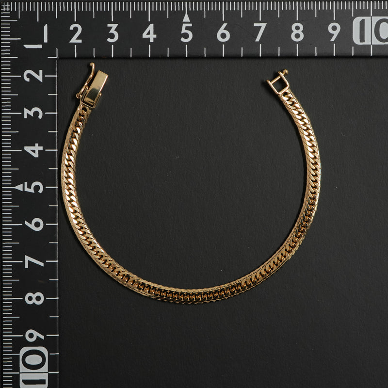 喜平 ブレスレット K18 トリプル Mカット 7g 16cm 造幣局検定マーク(ホールマーク)刻印入り