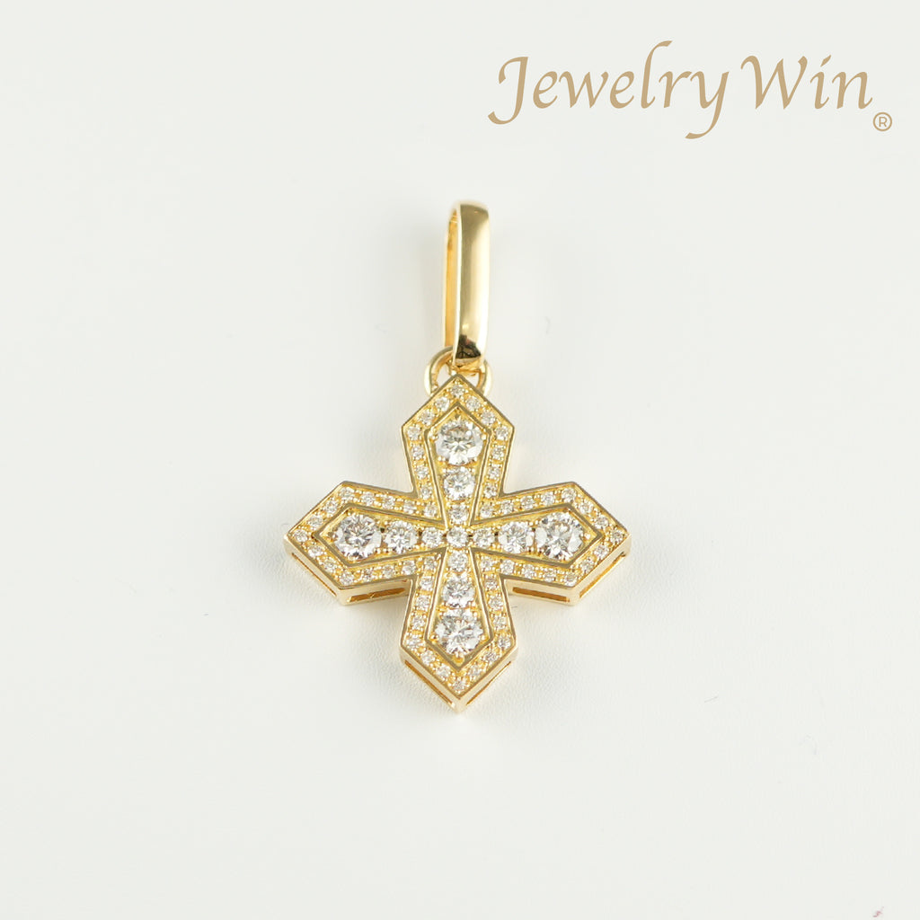 K18ペンダントトップダイヤ付 (Type-CO-F) 小jewelry win ペンダントトップ K18 ダイヤ付 (Type-CO-F) 小