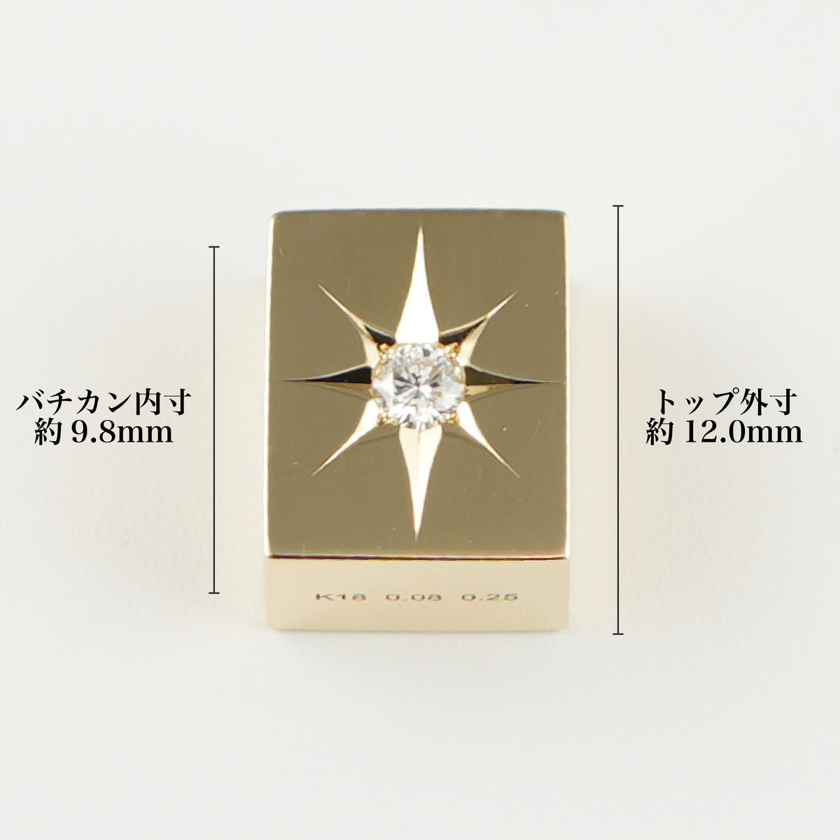 ペンダントトップ K18 ダイヤモンド付 (Type-CO-OF-中) ※リバーシブル