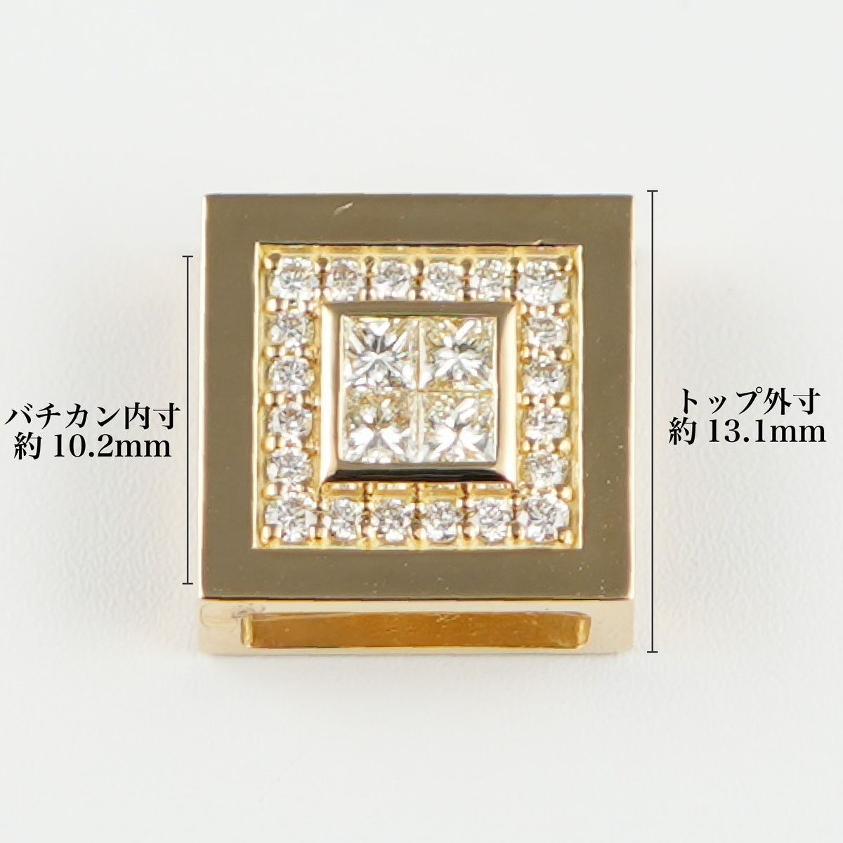 k１８ygペンダントトップ ペンダントトップ K18 ダイヤモンド付 (Type-PR-C)