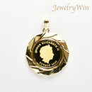 ペンダントトップ K24 ツバルホース コイン エリザベス表 1/10oz K18 枠付 (Type-KZ)