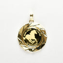 ペンダントトップ K24 ツバルホース コイン エリザベス表 1/10oz K18 枠付 (Type-KZ)