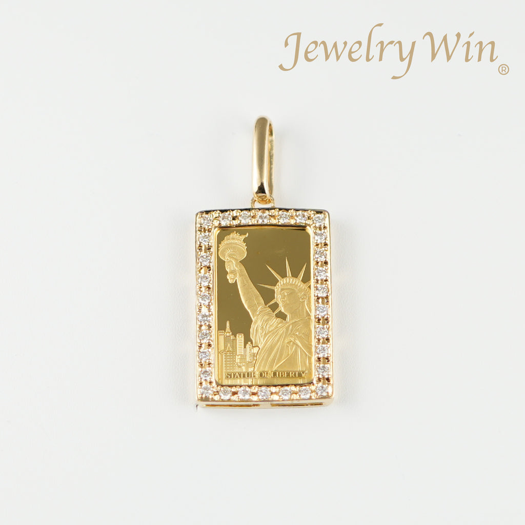 ペンダントトップ K24 PAMPリバティインゴット 2g K18 枠付