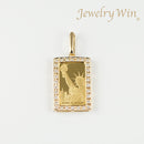 ペンダントトップ K24 PAMPリバティインゴット 2g K18 ダイヤ付 枠付 (Type-DM)