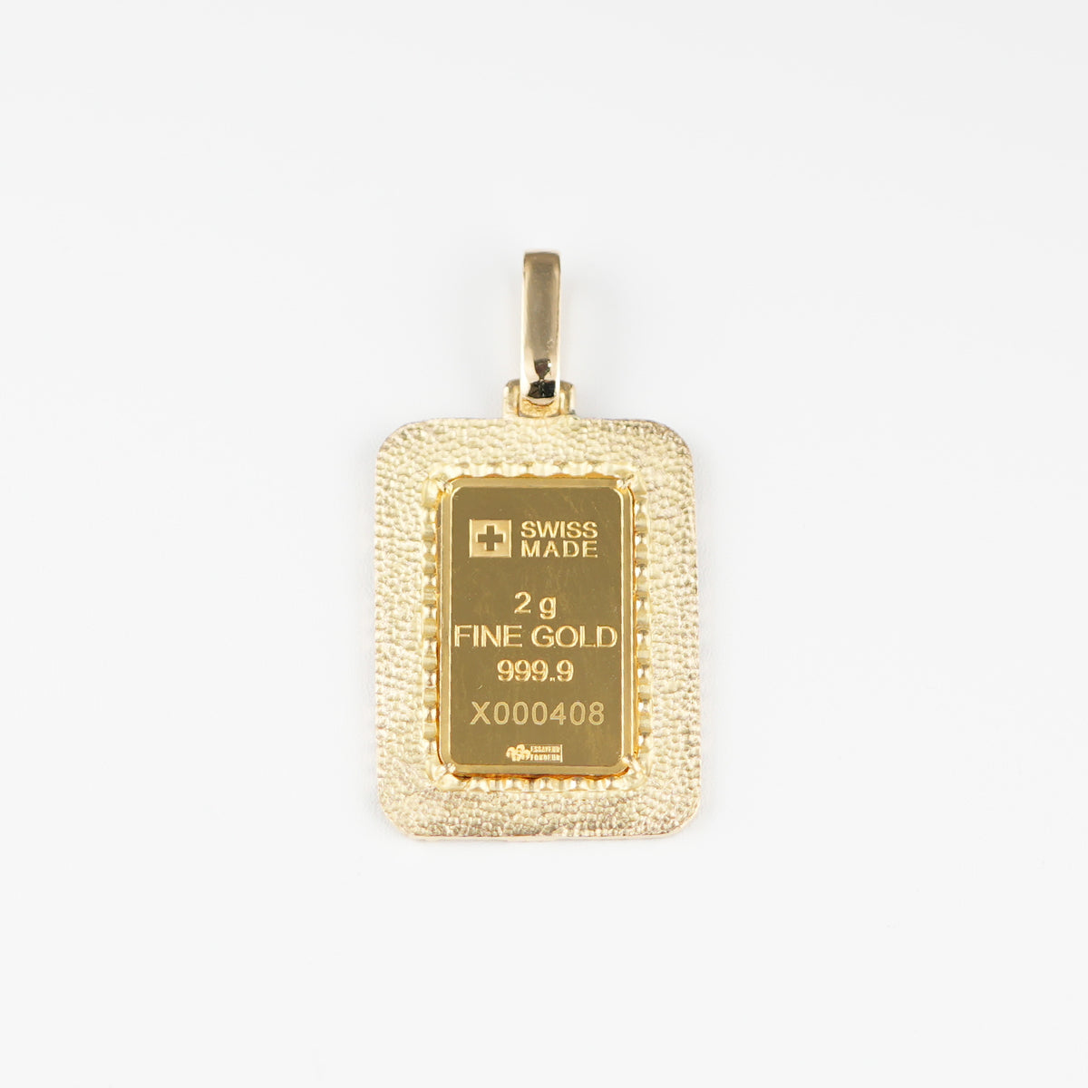 ペンダントトップ K24 PAMPリバティ インゴット 2g K18 枠付 (Type-RM)