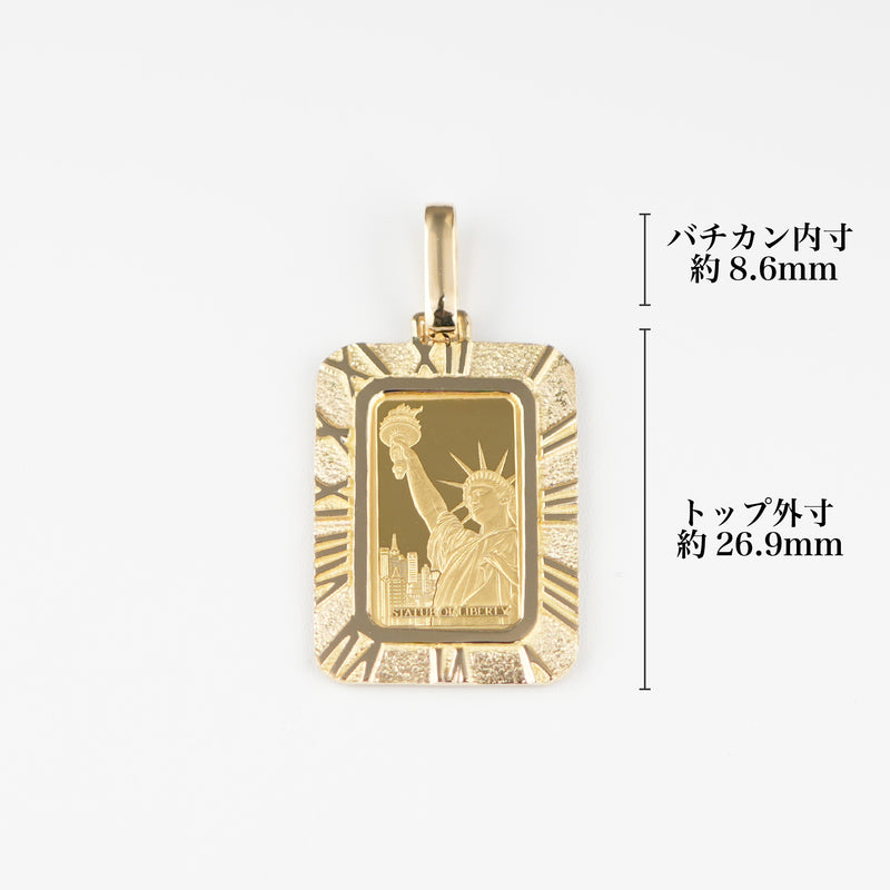 ペンダントトップ K24 PAMPリバティインゴット 2g K18 枠付 (Type-RM)