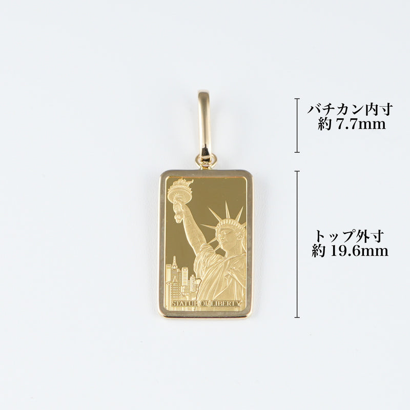 ペンダントトップ K24 PAMPリバティインゴット 2g K18 枠付 (Type-SP)