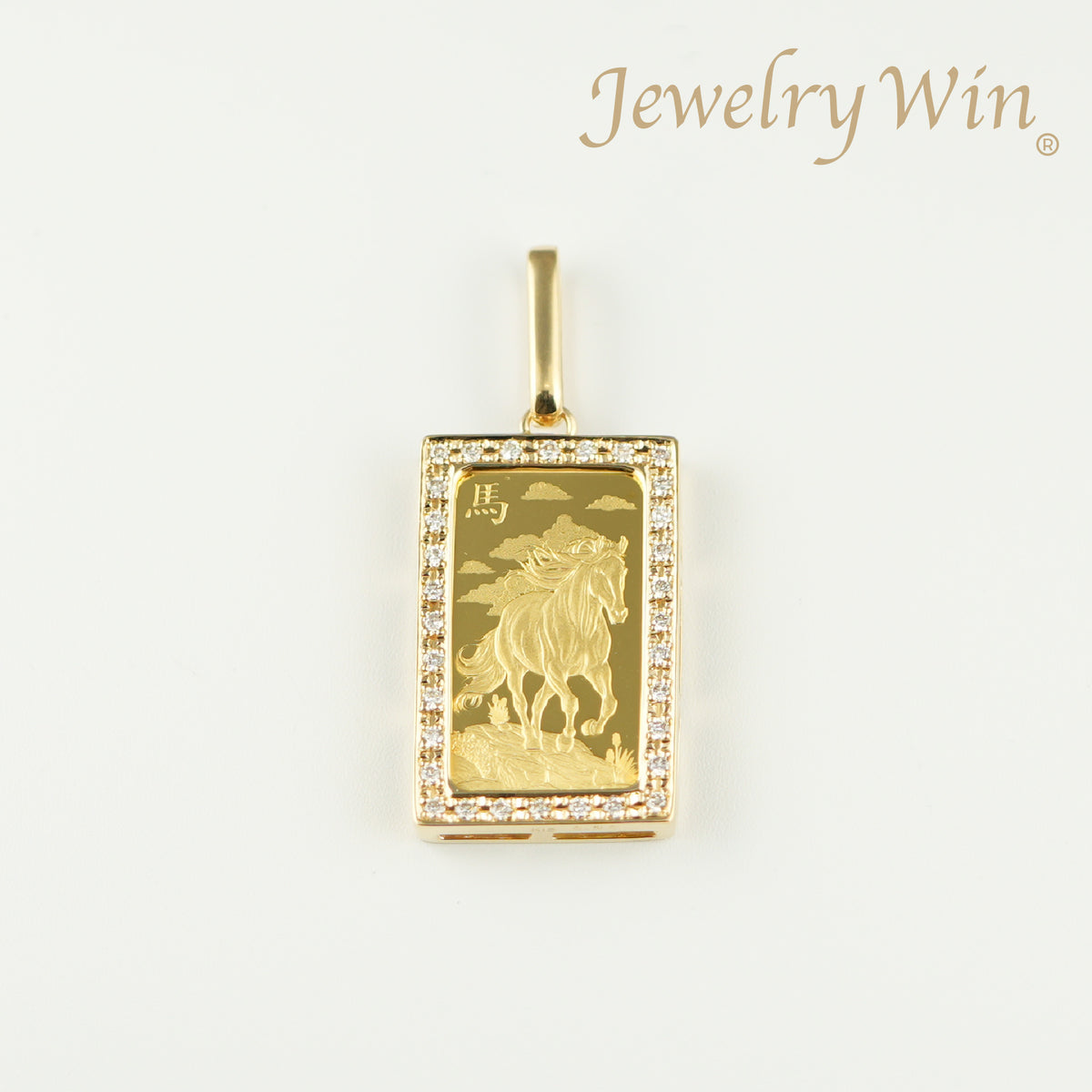 ペンダントトップ K24 PAMPホース インゴット 5g K18 枠付