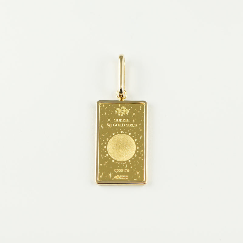 ペンダントトップ K24 PAMPホース インゴット 5g K18 枠付 (Type-SP)