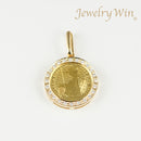 ペンダントトップ K24 ブリタニア コイン 1/10oz K18 枠付 ダイヤ付 (Type-DM)