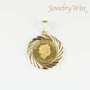 ペンダントトップ K24 ツバルホース コイン 1/10oz K18 枠付 (Type-FL) リバーシブルタイプ