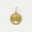 ペンダントトップ K24 メイプルリーフ コイン 1/10oz K18 枠付 (Type-SP) リバーシブルタイプ※チャールズ3世