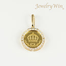 ペンダントトップ K24 クラウン コイン 1/25oz K18 枠付 ダイヤ付 (Type-DM)