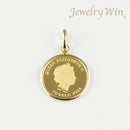 ペンダントトップ K24 ツバルホース コイン 1/25oz K18 枠付 (Type-SP)