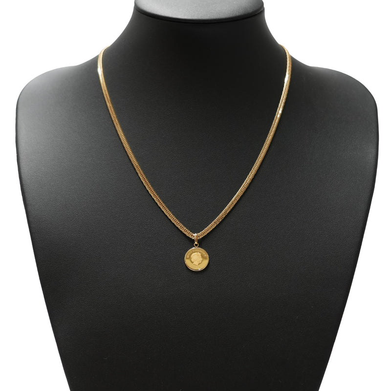 ペンダントトップ K24 ツバルホース コイン 1/25oz K18 枠付 (Type-SP)