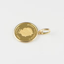 ペンダントトップ K24 ツバルホース コイン 1/25oz K18 枠付 (Type-SP)