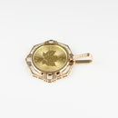 ペンダントトップ K24 メイプルリーフ コイン メイプルリーフ表 1/2oz K18 枠付 ダイヤ付 (Type-CR1)※チャールズ３世