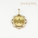 ペンダントトップ K24 メイプルリーフ コイン メイプルリーフ表 1/2oz K18 枠付 ダイヤ付 (Type-CR1)※チャールズ３世