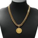 ペンダントトップ K24 ツバルホース コイン 1/2oz K18 枠付 (Type-SP) ※リバーシブルタイプ(エリザベス仕様)