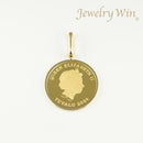 ペンダントトップ K24 ツバルホース コイン 1/2oz K18 枠付 (Type-SP) ※リバーシブルタイプ(エリザベス仕様)