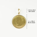 ペンダントトップ K24 メイプルリーフ コイン 1/2oz K18 枠付 (Type-SP) リバーシブルタイプ ※チャールズ3世