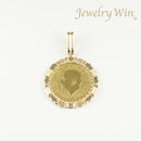 ペンダントトップ K24 ブリタニア コイン 1/4oz K18 枠付 (Type-SB) ※リバーシブルタイプ(チャールズ3世仕様)