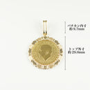 ペンダントトップ K24 ブリタニア コイン 1/4oz K18 枠付 (Type-SB) ※リバーシブルタイプ(チャールズ3世仕様)