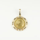 ペンダントトップ K24 ブリタニア コイン 1/4oz K18 枠付 (Type-SB) ※リバーシブルタイプ(チャールズ3世仕様)