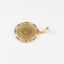 ペンダントトップ K24 ブリタニア コイン 1/4oz K18 枠付 (Type-SB) ※リバーシブルタイプ(チャールズ3世仕様)