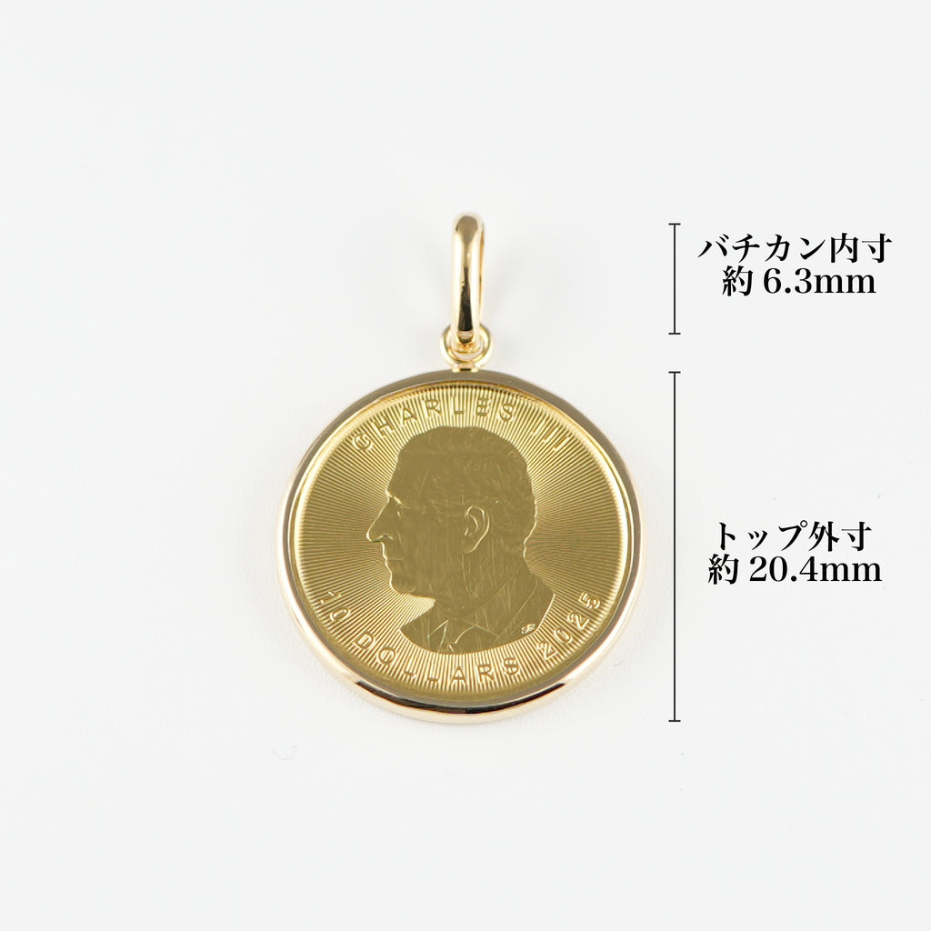 ペンダントトップ　エリザベス女王　メイプルリーフ　K24 k18 ダイヤモンド melcastcom_5001421884404877