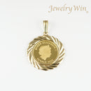 ペンダントトップ K24 ツバルホース コイン 1/5oz K18 枠付 (Type-FL) リバーシブルタイプ