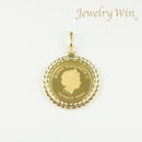 ペンダントトップ K24 ツバルホース コイン 1/5oz K18 枠付 (Type-GK) ※エリザベス表