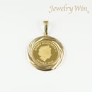 ペンダントトップ K24 ツバルホース コイン 1/5oz K18 枠付 (Type-GR) リバーシブルタイプ
