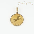 ペンダントトップ K24 ホース コイン 1/5oz K18 枠付 (Type-SP) 爪有りタイプ