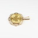 ペンダントトップ K24 メイプルリーフ コイン メイプルリーフ表 1oz K18 枠付 ダイヤ付 (Type-CR1)※チャールズ３世