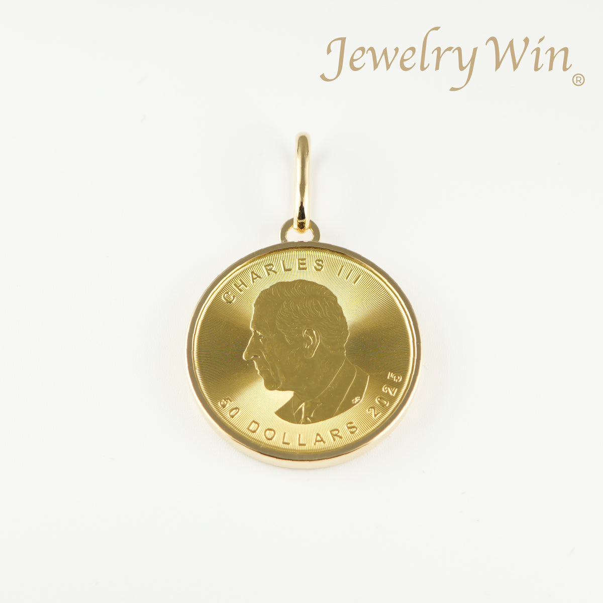 ペンダントトップ K24 メイプルリーフ コイン 1oz K18 枠付 (Type-SP