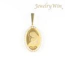 ペンダントトップ K24 マリア コイン 2.5g K18 枠付 ダイヤ付 (Type-DM)
