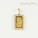 ペンダントトップ K24 フォルトゥナインゴット 2.5g K18 枠付 ダイヤ付 (Type-DM)