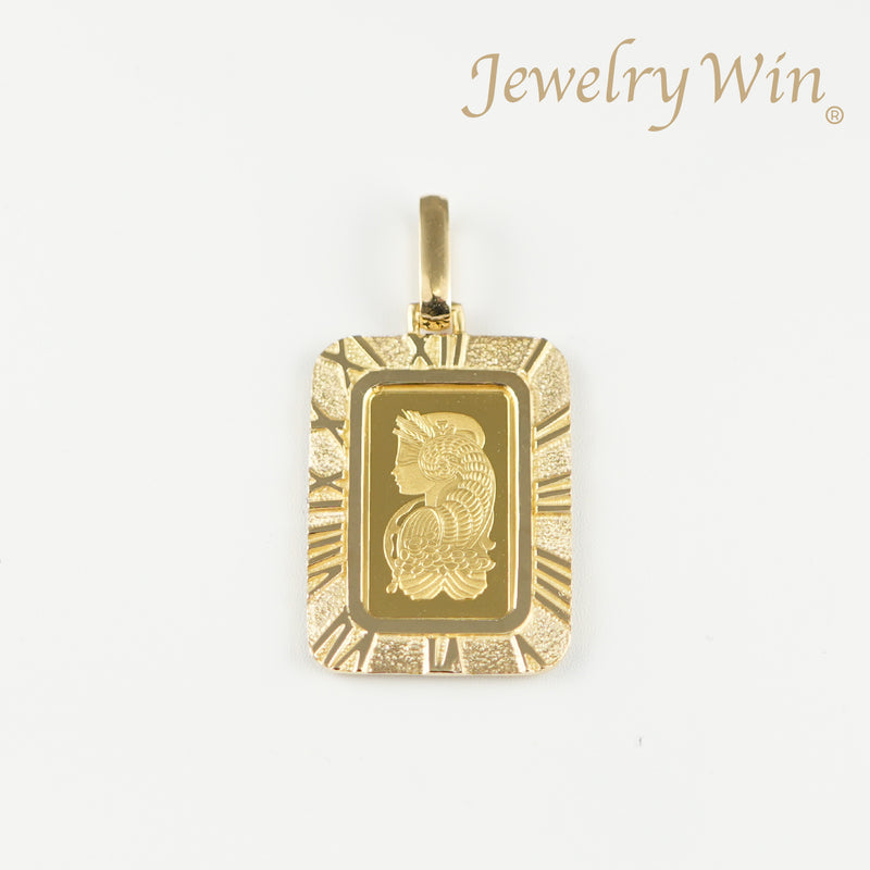 ペンダントトップ K24 フォルトゥナインゴット 2.5g K18 枠付 (Type-RM)