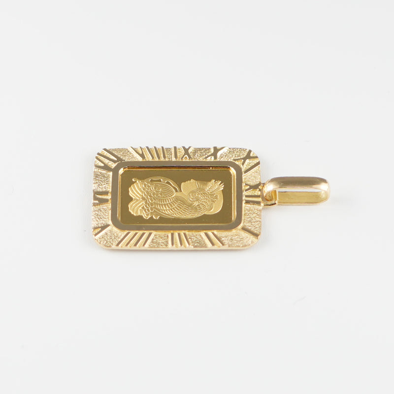 ペンダントトップ K24 フォルトゥナインゴット 2.5g K18 枠付 (Type-RM)