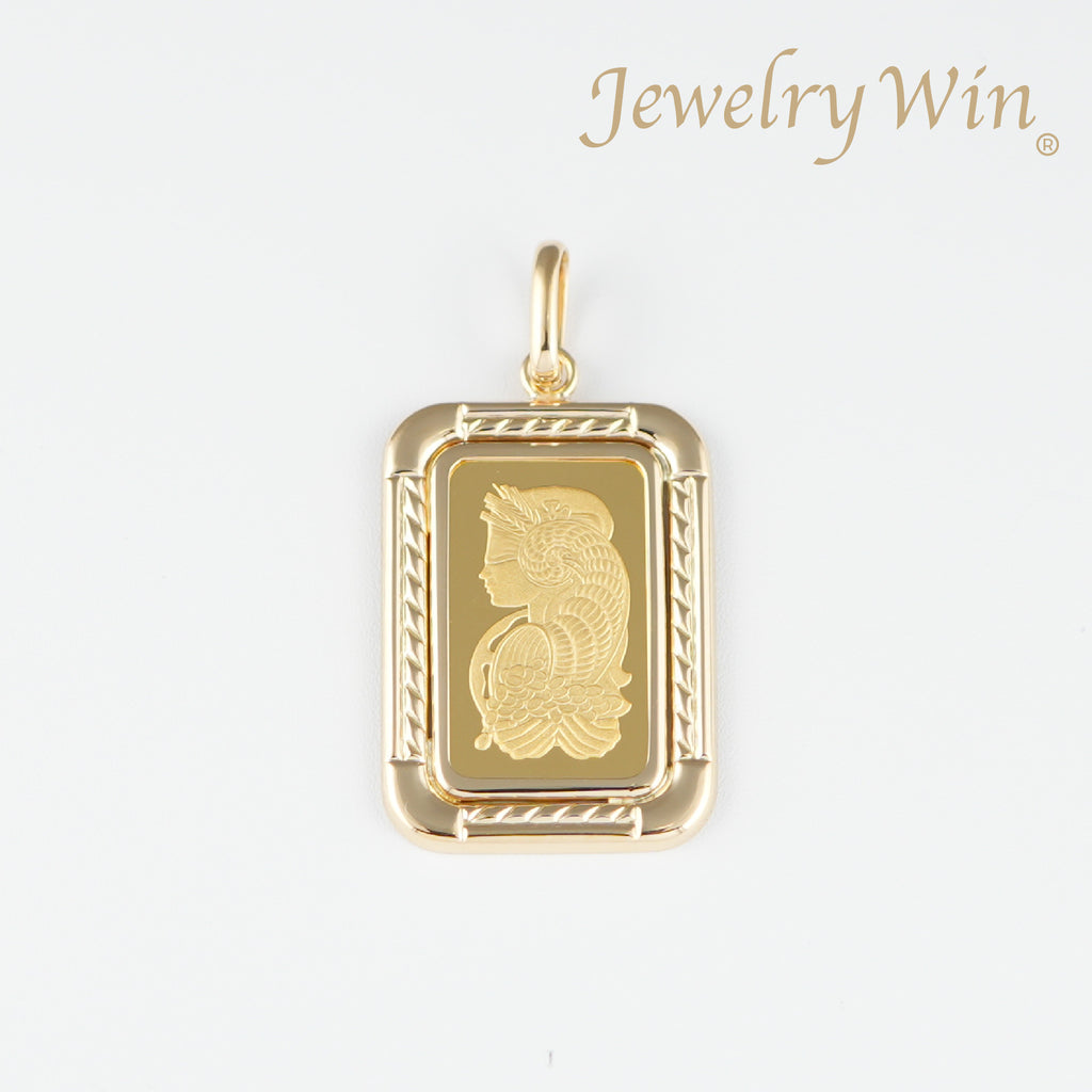 ペンダントトップ K24 フォルトゥナ インゴット 2.5g K18 枠付 (Type-RP)