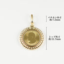 ペンダントトップ K24 メイプルリーフ コイン チャールズ3世表 1/10oz K18 枠付 (Type-GK)