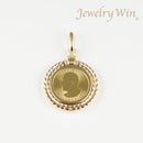 ペンダントトップ K24 メイプルリーフ コイン チャールズ3世表 1/10oz K18 枠付 (Type-GK)